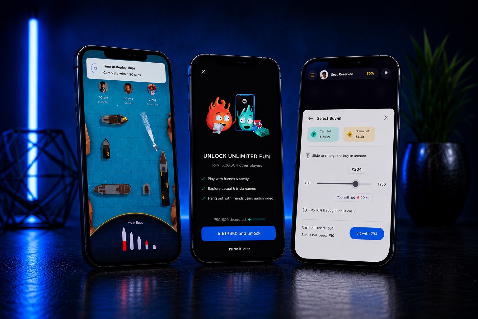 Getmega mobile app screens