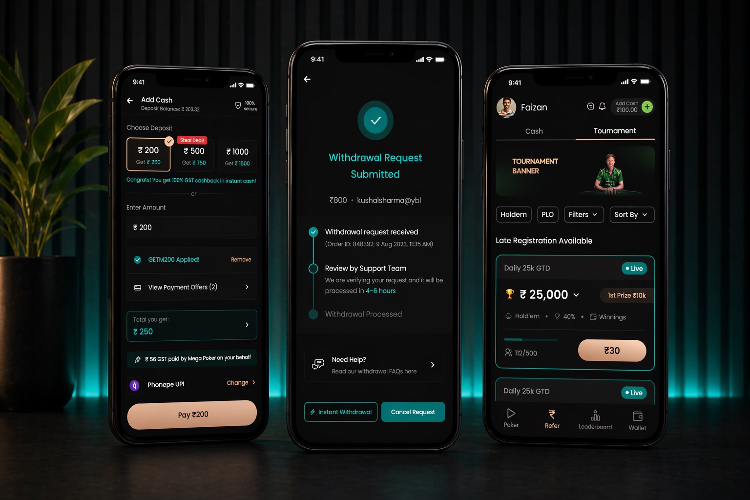 Mega Poker app screens